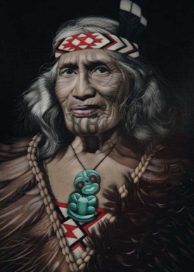 Le portrait d’un ancêtre Maori.
